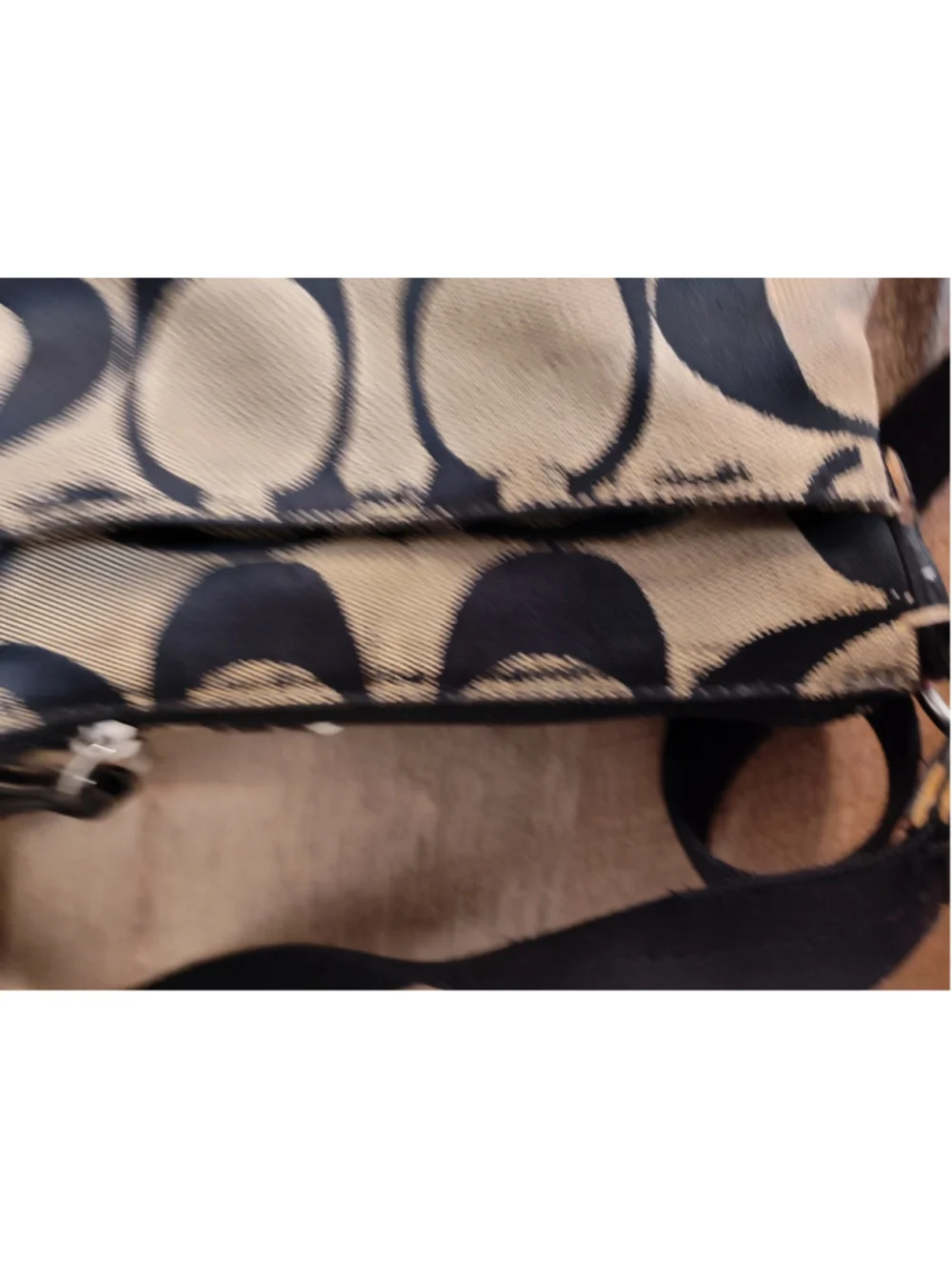 Women's Coach Crossbody Bag One Size Black and Beige